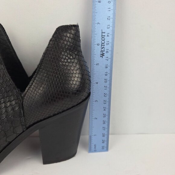 Lucchese Alma Exotic Black Python Vamp Leather Ankle Booties 9.5M - Picture 12 of 13